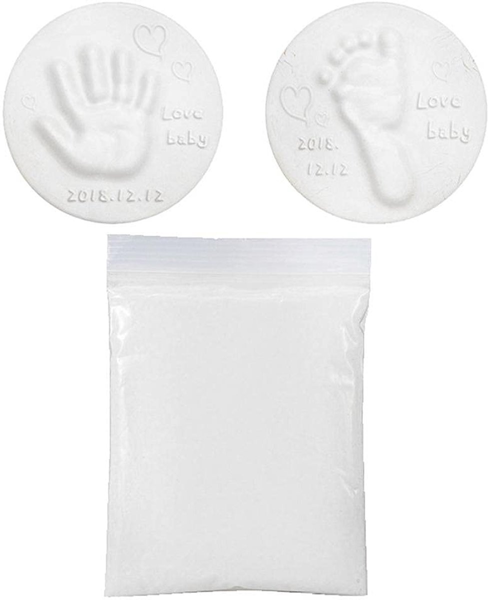 Dailygoods- Handafdruk Klei Kit - Zacht/Niet-giftig 20g - Voetafdruk Klei - Groeirecord - Eenvoudig te gebruiken - Droogtijd 24 uur - Afdrukken Kit