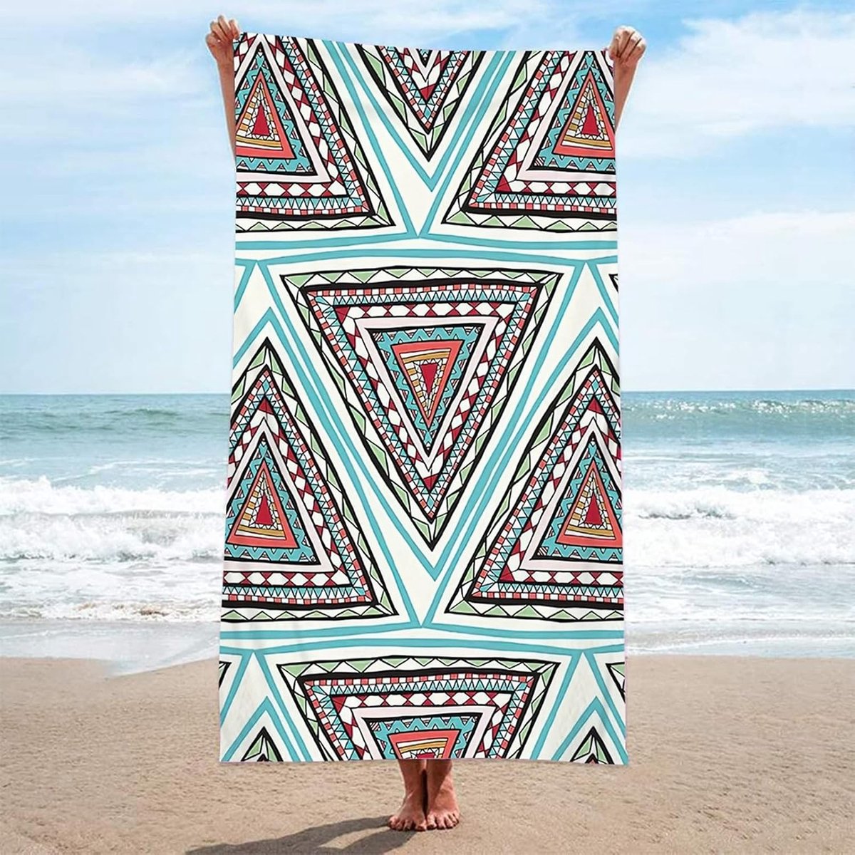 Strandlaken - Microvezel handdoek - Zonvakantie Genieten - Zandvrij en Sneldrogend - 70 x 