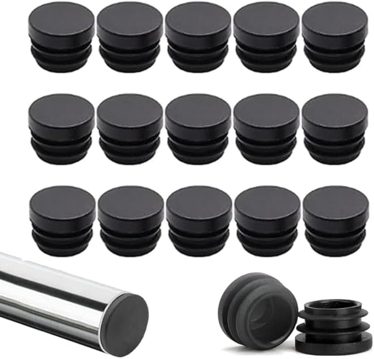 Dailygoods- Buisstop - 40 Stuks - Kunststof Lamellenstop - 16 mm - Duurzaam - UV-Weerbestendig - Flexibele Ribben - Buisplug