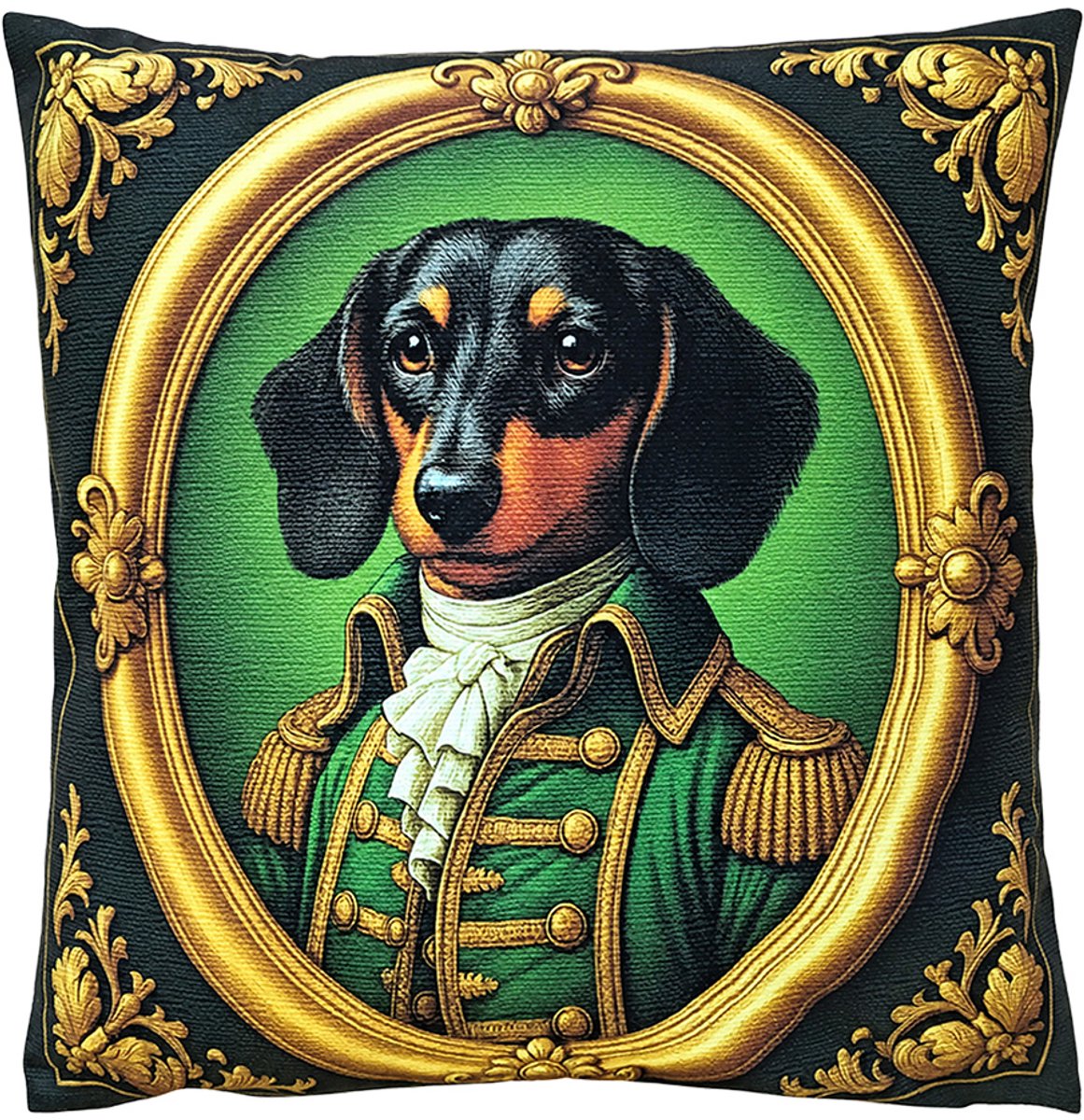 Clayre & Eef Sierkussen 45x45 cm Groen Polyester Teckel