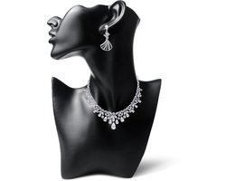 Dailygoods - BORDEAG Sieradenstandaard, Halsketting Mannequin Büste Model Standaard, Sieraden Büste Display, Mannequin Sieraden Display, voor Halsketting, Oorbellen (Zwart)