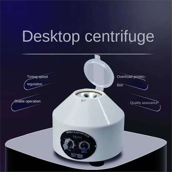 Elektrische Centrifuge - Laboratorium Apparaat - Monster Scheiding - Compact Ontwerp - 6x20ml Rotor - Grijs — afbeelding 4