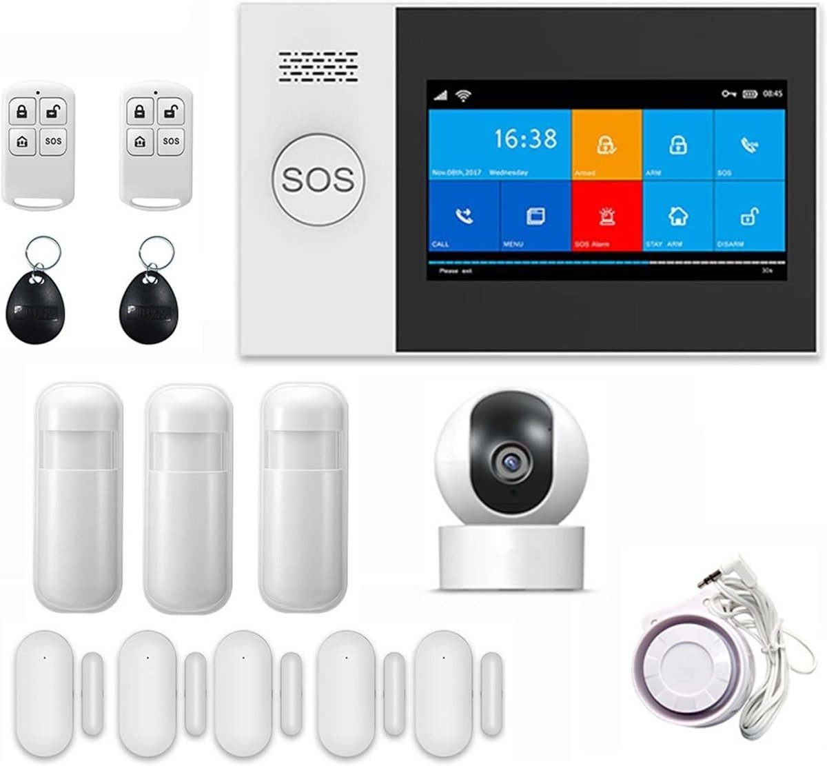 Thuis Alarmsysteem - Slimme Beveiliging - Woning Bewaken - App Controle - 4.3 Inch Touchscreen - SET-D