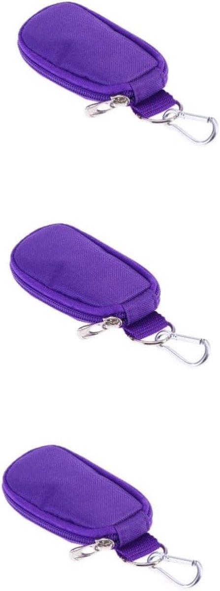 Essentiële Olie Tasjes - Kleine Opbergers - Olie Meenemen - Met Sleutelring - 3 Stuks - Paars