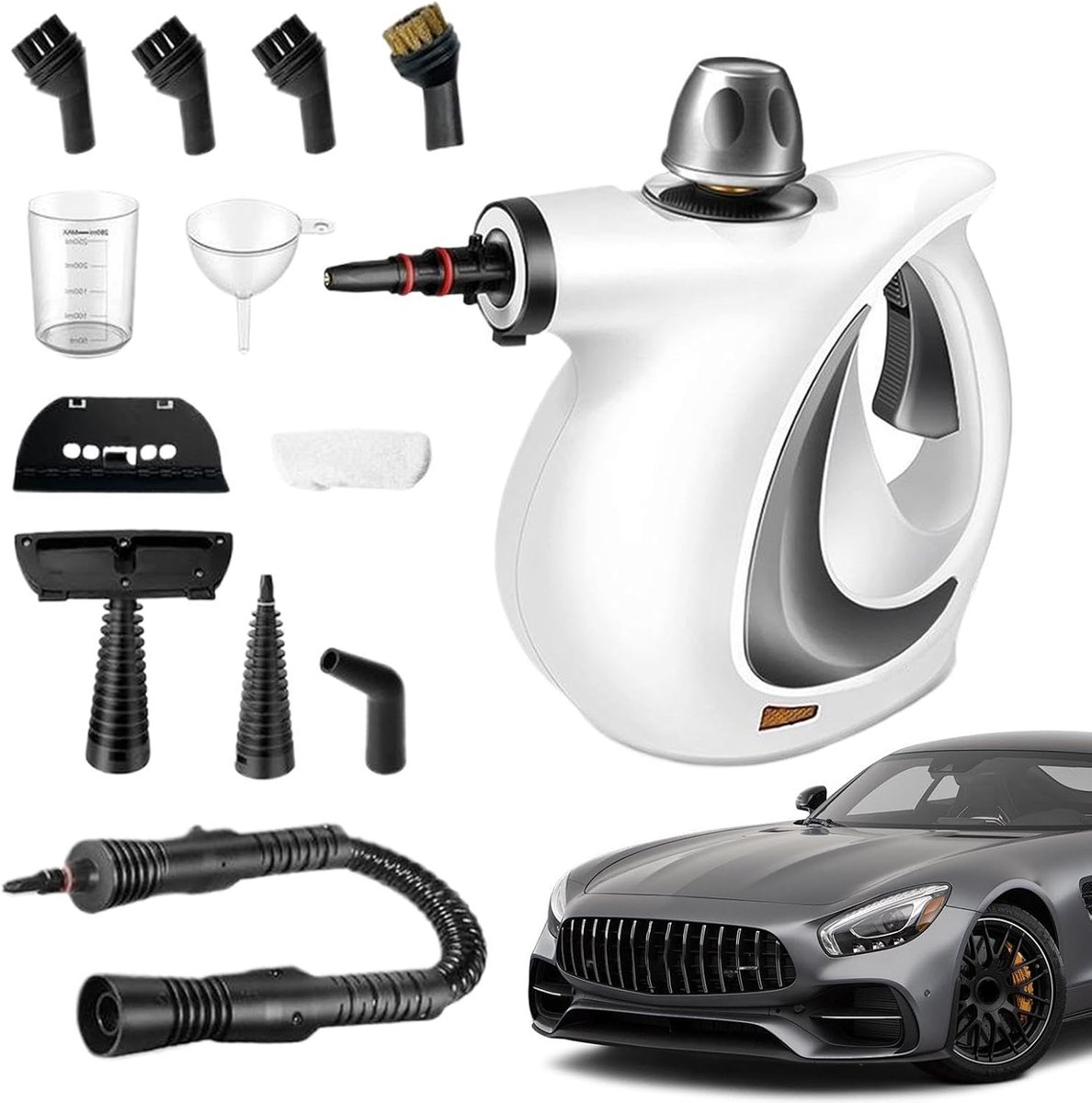Stoomreiniger voor thuis - Handstoomapparaat - Hygiënisch Schoonmaken - Snelverwarmend en krachtig - 350 ml ketel - Wit