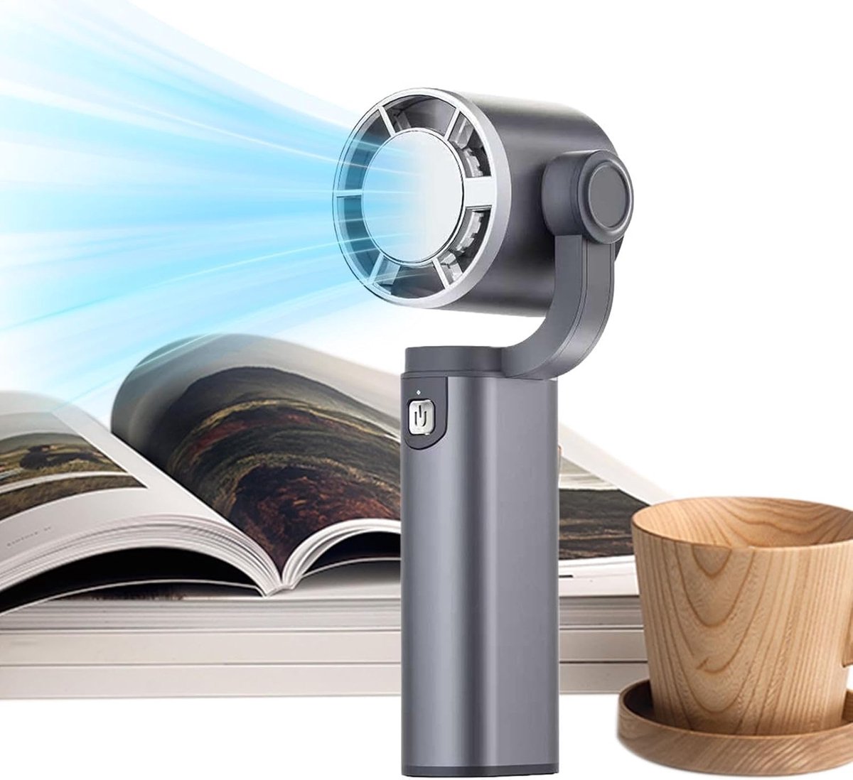 Draagbare Ventilator - Mini Fan - Koelte Onderweg - 180 Graden Opvouwbaar - 6.46 Inch Hoog - Grijs
