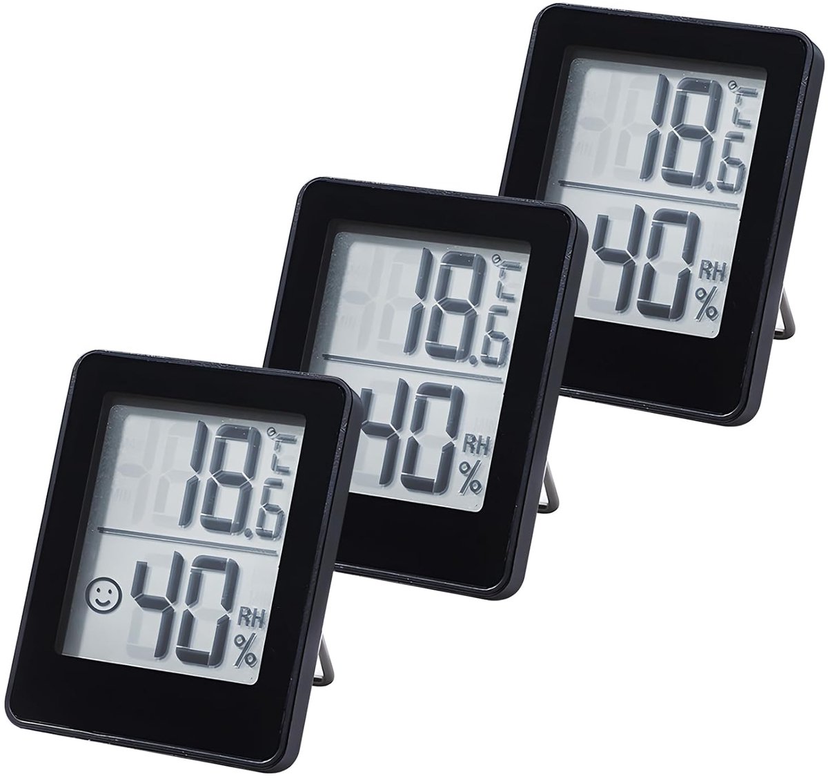 3-Pack Digitale Mini Thermometer Hygrometer voor Binnen - Vochtigheid en Temperatuur Meten