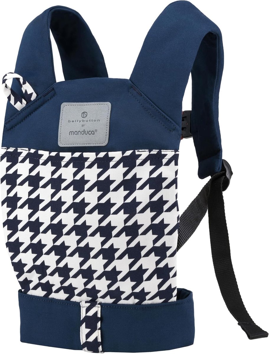 Poppendraagzak - Draagzak Poppen - Spelen en Dragen - Biologisch Katoen - 23 x 17 x 6 cm - Pepita Navy