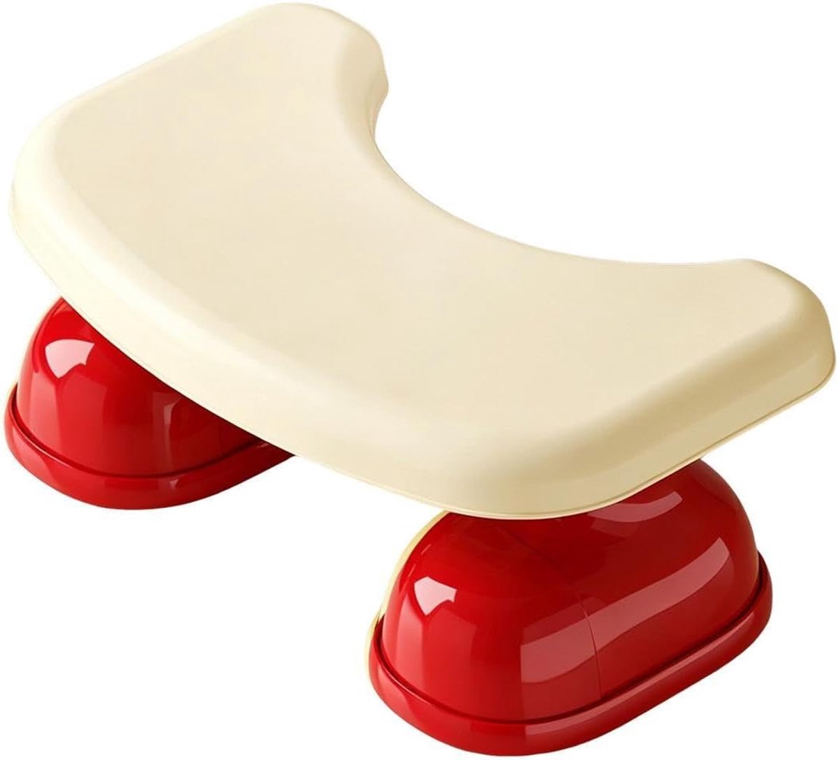 Toilet opstapbankje - Hurkende kruk - Houding ondersteunen - Antislip en stabiel - 18x27x18 cm - Rood