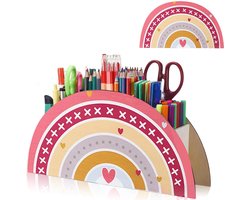 Dailygoods- Pennenhouder Regenboog - Bureau Organizer - Houten Desk