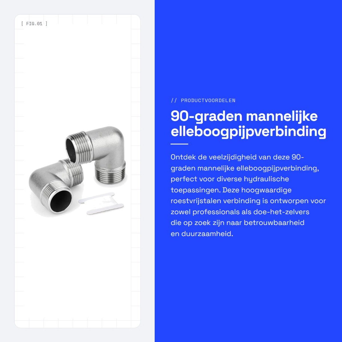 Dailygoods- Elleboogpijpverbinding 90 Graden - 2 Stuks - Mannelijke Fitting - Roestvrij Staal 304 - Duurzaam - Corrosiebestendig
