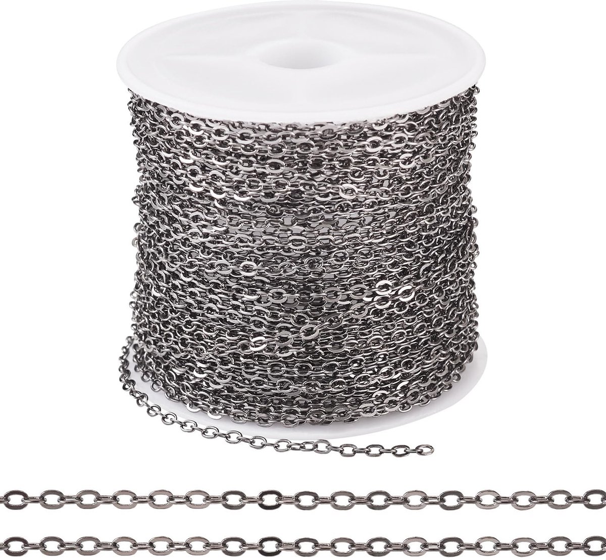 Dailygoods- Sieradenketting Premium Kwaliteit - Messing Gecoat Ijzer - 2.5x2mm - Voor Kettingen/Armbanden - Corrosiebestendig - Glanzende Afwerking - Sieradenmateriaal