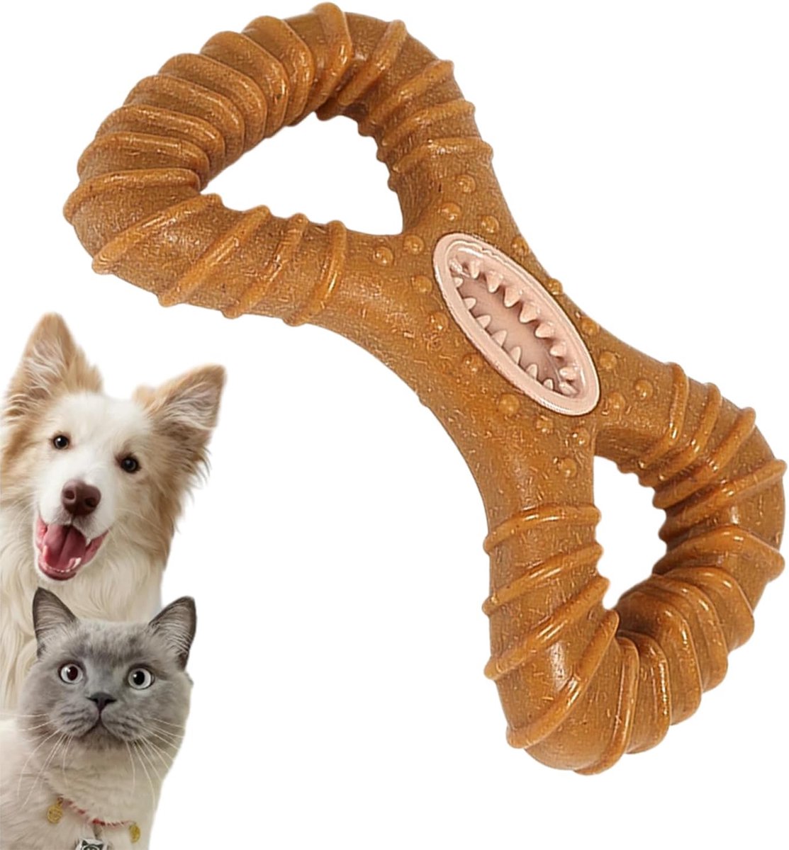 Hondenspeelgoed Snackdispenser - Interactief Kauwspeelgoed - Mentale Stimulatie - Scheurvast Materiaal - 15 x 13 x 3.5 cm - Blauw