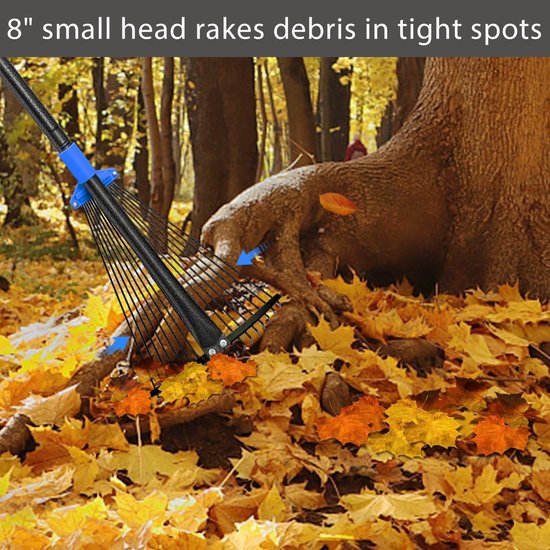 Dailygoods - Tuinhark - Bladhark voor het reinigen van tuin en binnenplaats - 150 cm - Ideaal voor bladeren en dennenstro - Metalen handgreep - Geschi van Dailygoods — afbeelding 4