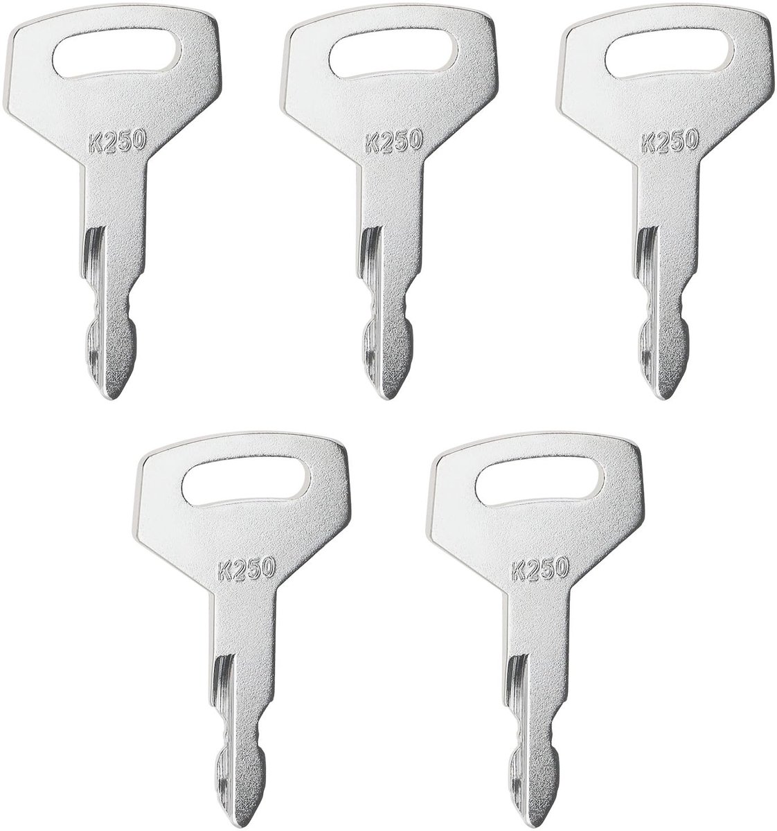 Dailygoods- Ontstekingssleutels 5PCS - Vervangende Sleutels - Compatibel met Case/Kawasaki/Kobelco - Roestvrij Staal - Schokbestendig - Betrouwbare Prestaties