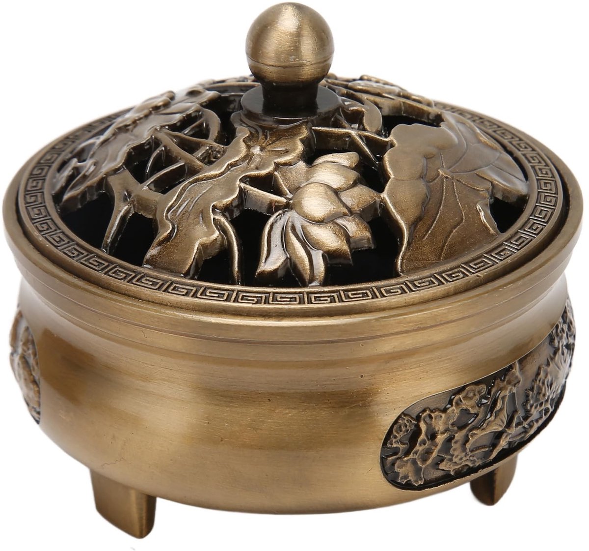 Dailygoods- Wierookbrander Duurzaam - Wierookbrander met Zeef - Wierookstokjeshouder - Retro Stijl - Hoogwaardige Zinklegering - Betrouwbaar en Langdurig Gebruik - Aromatherapiebrander