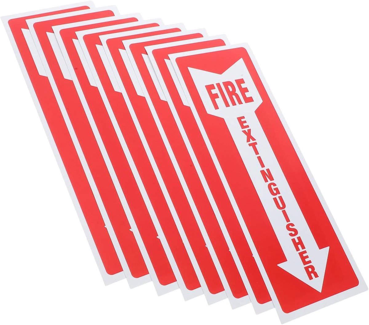 Brandblusser Stickers - Veiligheidsaanduiding - Veiligheid Vergroten - Zelfklevend - 31 x 10.5 cm - Rood