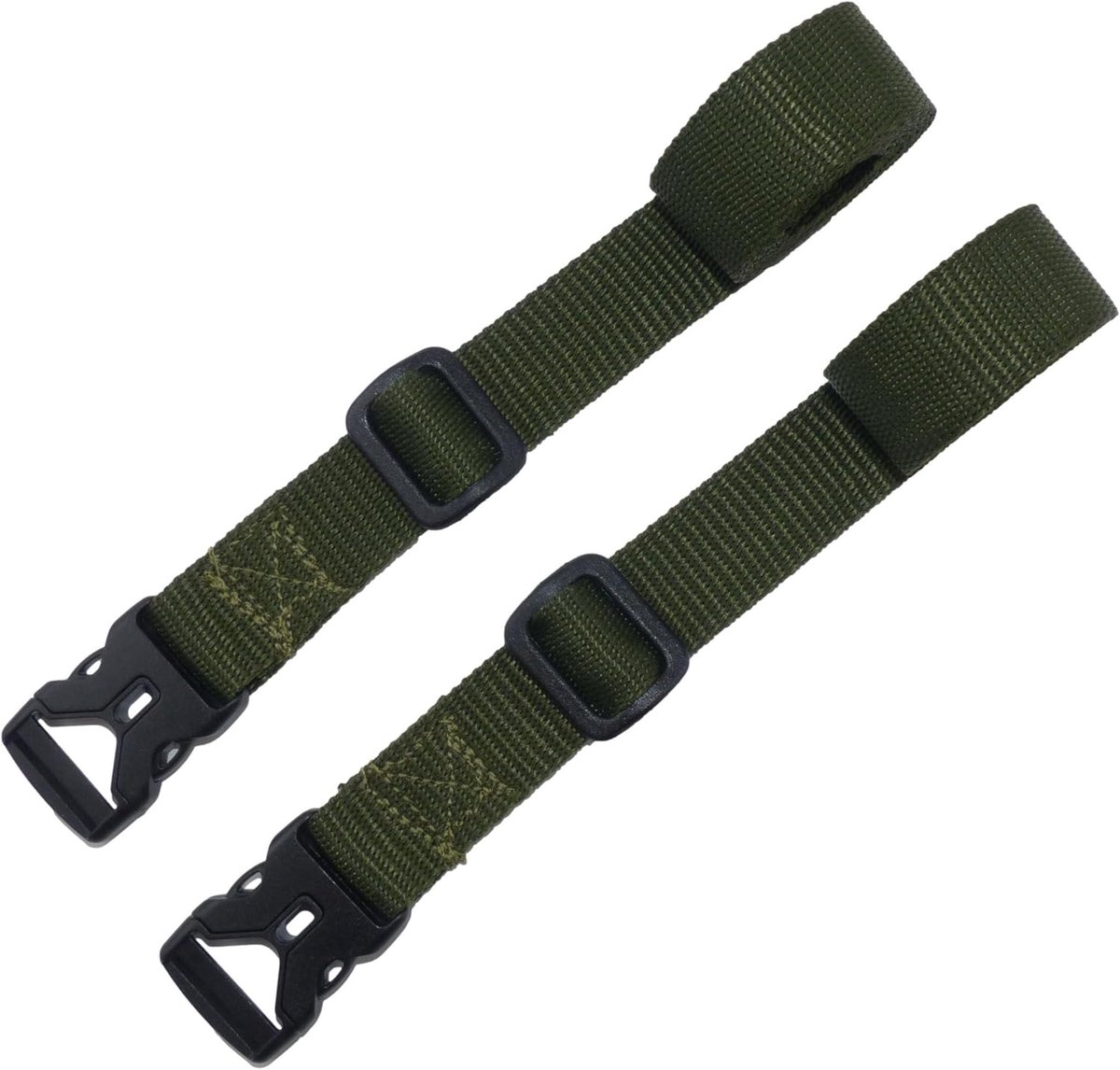 Webbing met gesp - Spanbanden set - Spullen vastzetten - Snelontgrendeling - 2 stuks 50cm - Olijfgroen