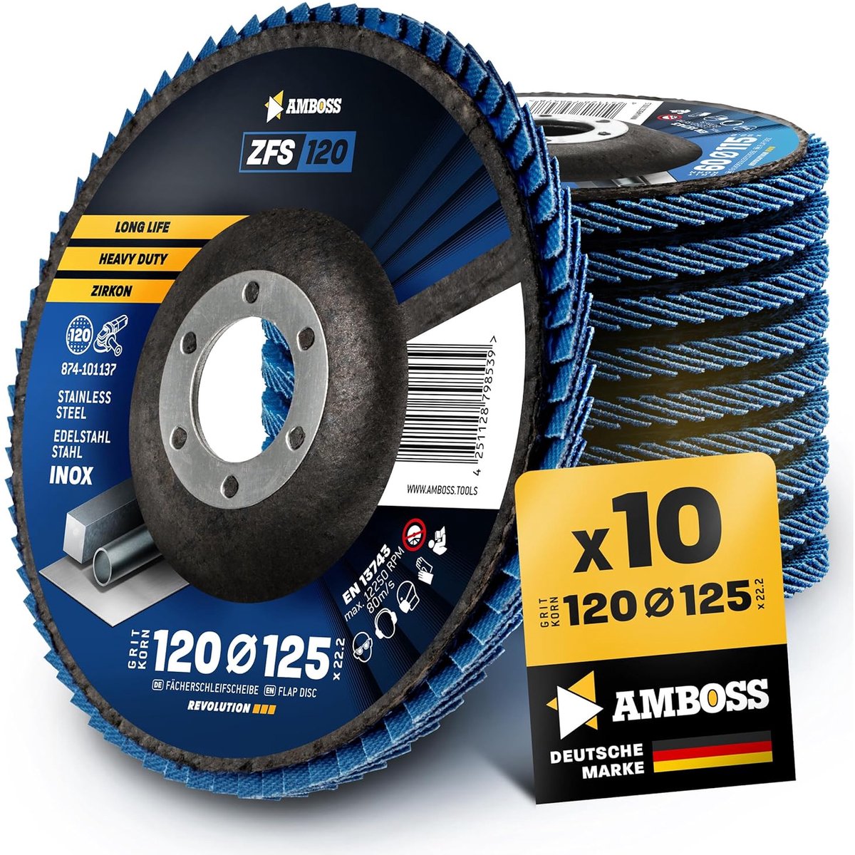Lamellenschijven - Waaierschijven - Metaal Bewerken - Zirkoniumkorund - 10 stuks - Blauw