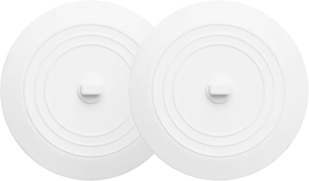 Badkuip Afvoerstop - Keuken Gootsteen - Water Binnenhouden - Sterke Zuigkracht - 2 stuks 13 cm - Wit
