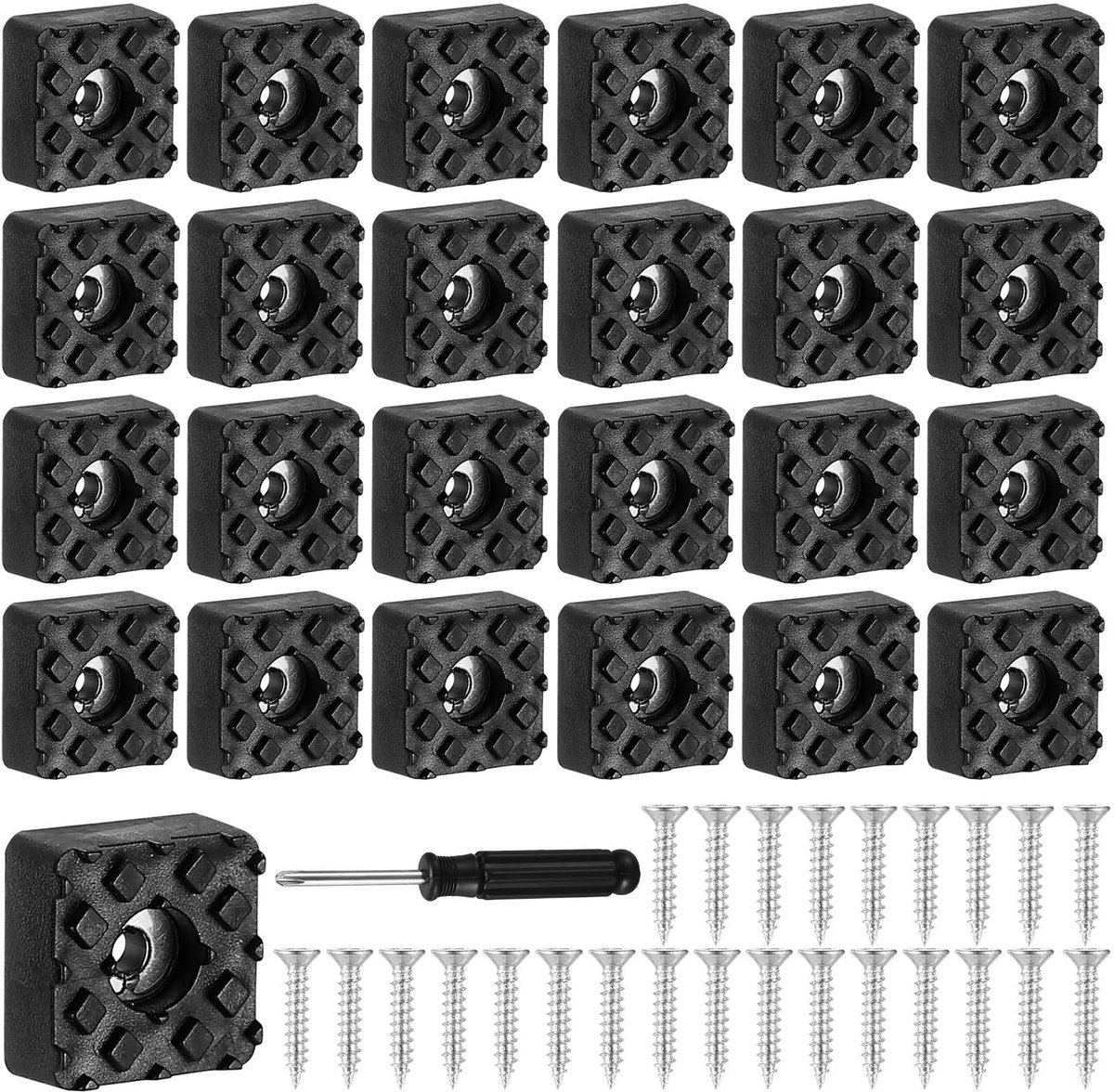 Dailygoods- Rubberen Voetjes 25 Stuks - Antislip Vloerbeschermers - Schroef in Rubber - Tu
