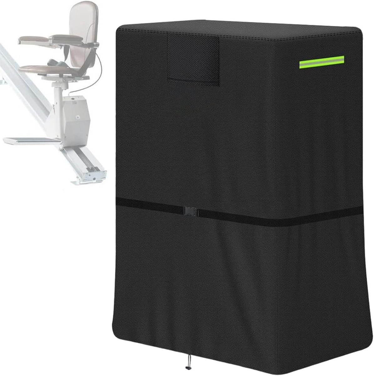 Traplift Beschermhoes - Stoellift Cover - Veilige Opslag - Waterdichte Oxford Stof - 64x28x97 cm - Zwart