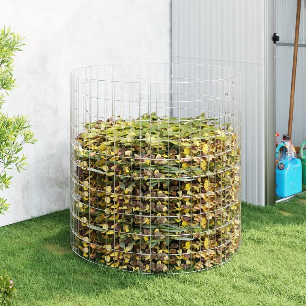 Tuincomposter - Compostbak - Afval verwerken - Gegalvaniseerd staal - 100x100 cm - Zilver