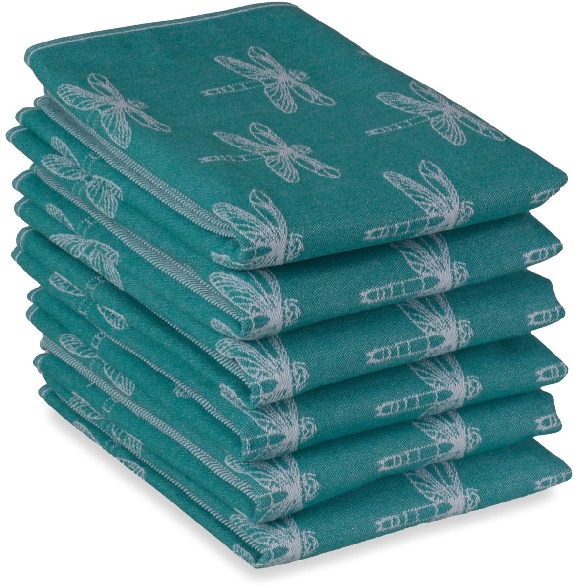 Dailygoods- Theedoeken Set 6 Stuks - 50x70 cm - 100% Katoen - Hoge Absorptie - Duurzaam - Jacquard - Keukenhanddoeken