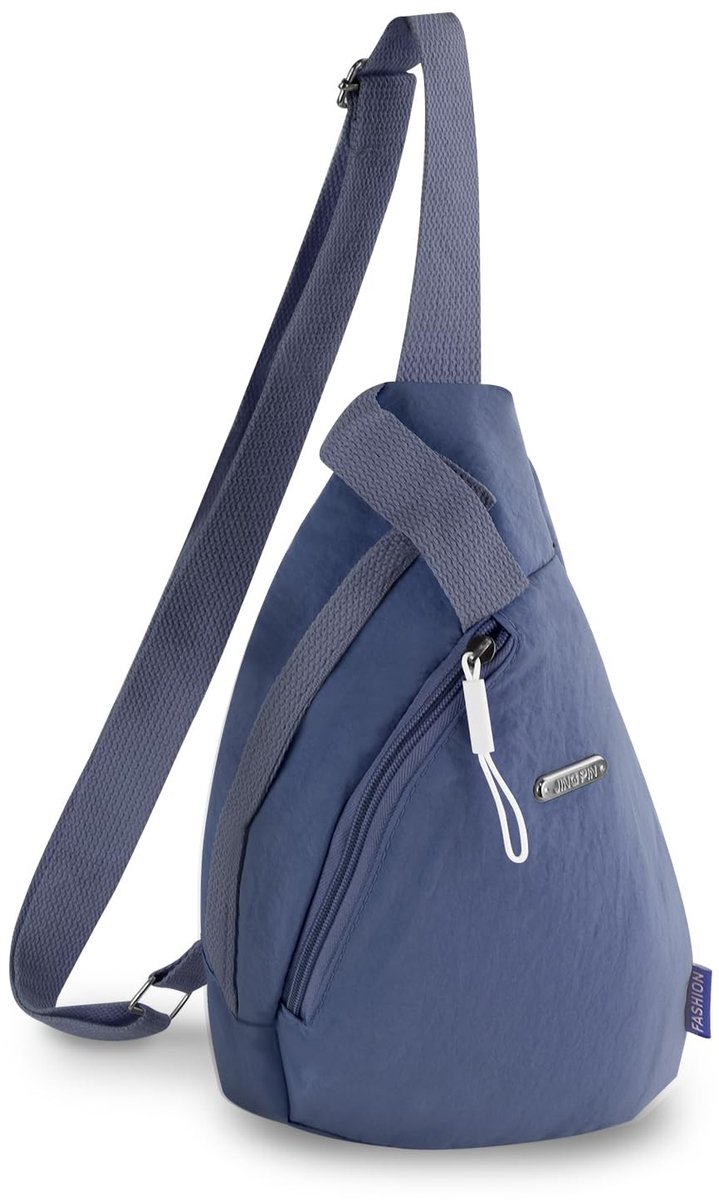 Dailygoods - Andiker Buiktas voor dames, eenvoudige, stijlvolle schoudertas voor dames met 2 zakken met ritssluiting, verstelbare riem, waterdichte nylon crossbody tas
