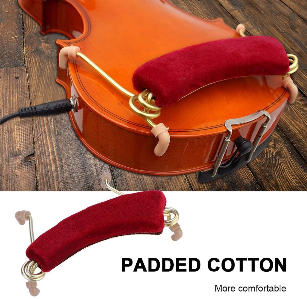 Dailygoods- Schoudersteun Viool 4/4 - Verstelbare Ondersteuning - Comfortabel Schuimkussen - Geschikt voor 3/4 - Verbeterde Speelervaring - Dikkere Vulling - Vioolsteun