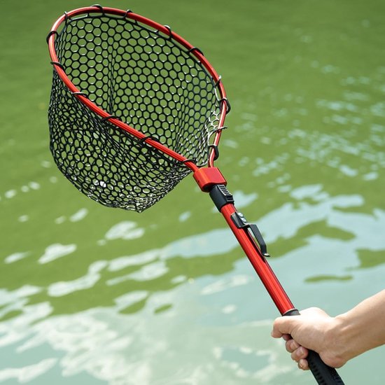 Visnet - Schepnet Opvouwbaar - Vissen Vangen - Aluminium Handvat - 78 cm Lengte - Rood — afbeelding 4