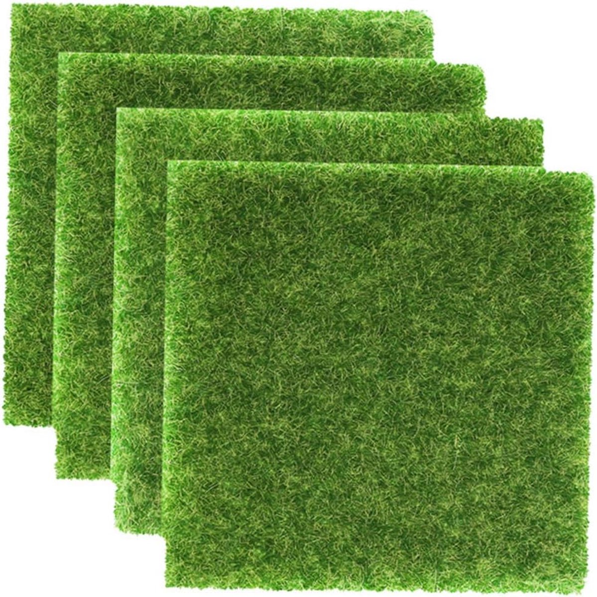 Nepgras Decoratie - Kunstgras Matten - Modelbouw Decoratie - Levensgetrouw Uiterlijk - 15 x 15 cm - Groen