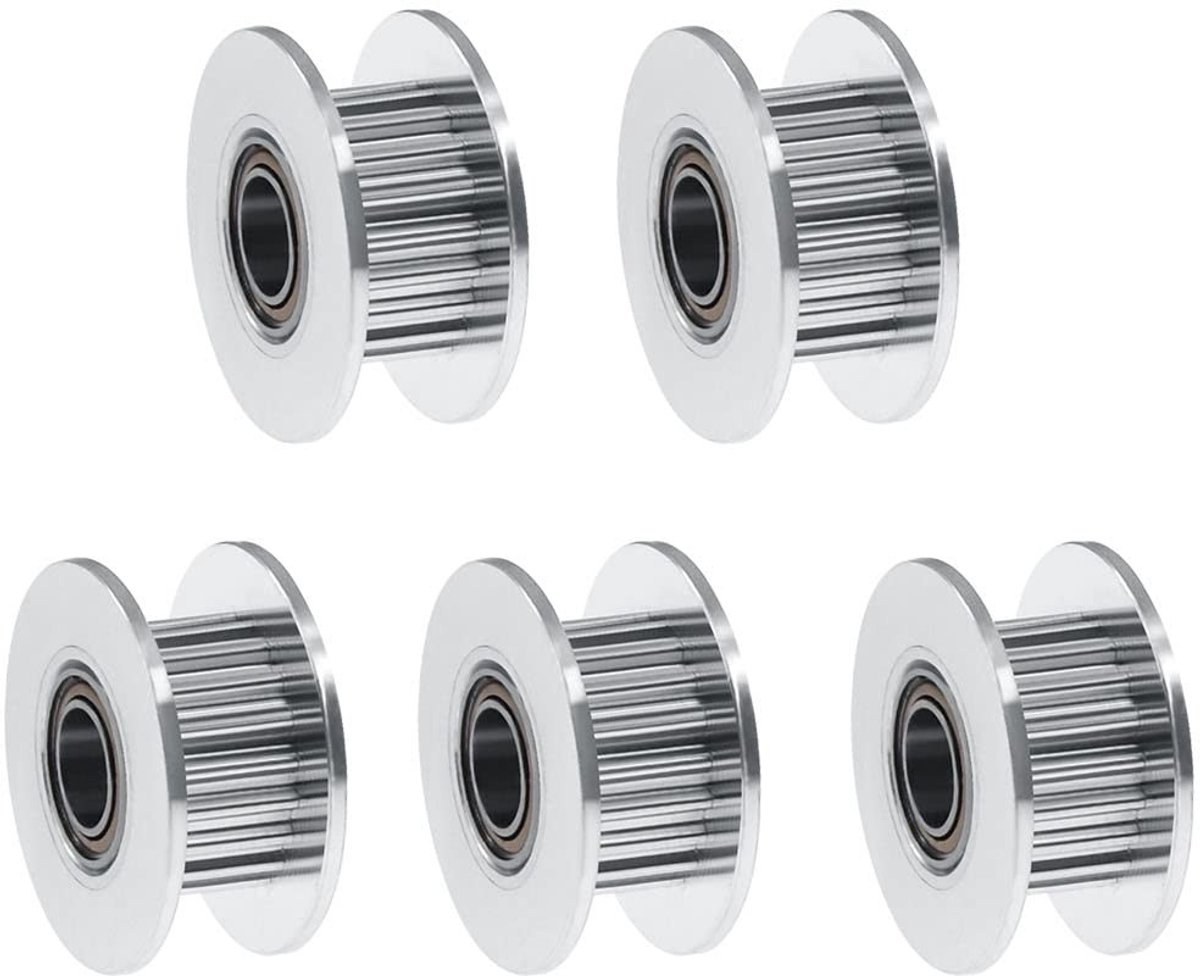 Dailygoods- Zahnriemenscheibe 5-Stuks - GT2 Pulley - Breedte 6mm - Tanden 20 - Binnenboorgat 5mm - Geschikt voor 3D-printer