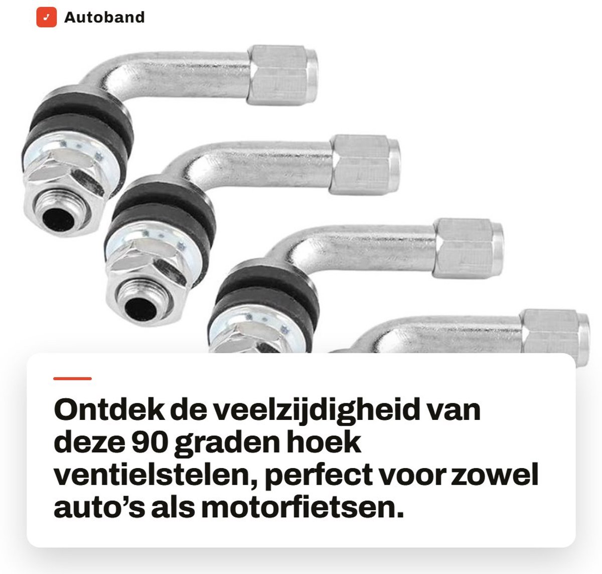 Dailygoods- Ventielstelen 90 Graden Hoek - 4 Stuks - Aluminiumlegering/Rubber - Koud/Hitte/Ozonbestendig - Eenvoudig te Installeren - 100% Getest op Lekkage - Bandventielen