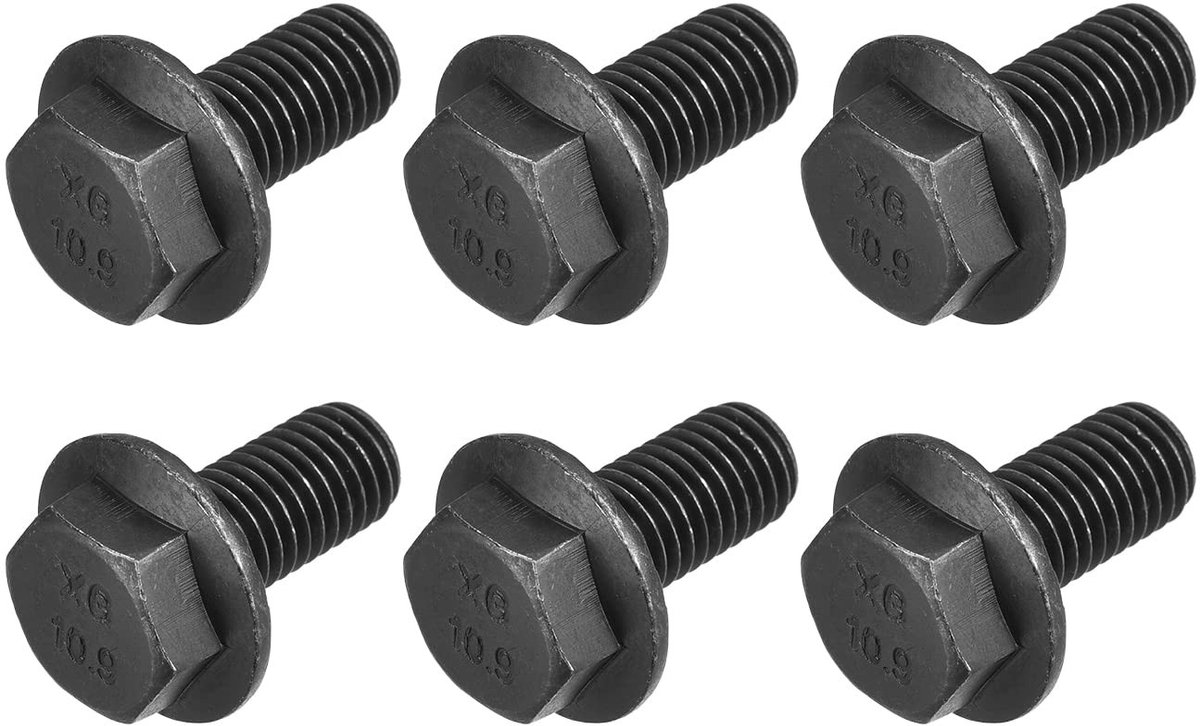 Dailygoods - Zeskantige Flensbouten Set (M12 x 25 mm) - 6 Stuks