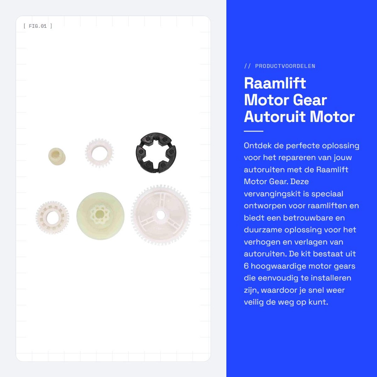 Dailygoods- Raamlift Motor - 6 Stuks Vervangingskit - Eenvoudig te Installeren - Duurzaam ABS/Metaal - Geschikt voor Raamliften - Hoge Kwaliteit