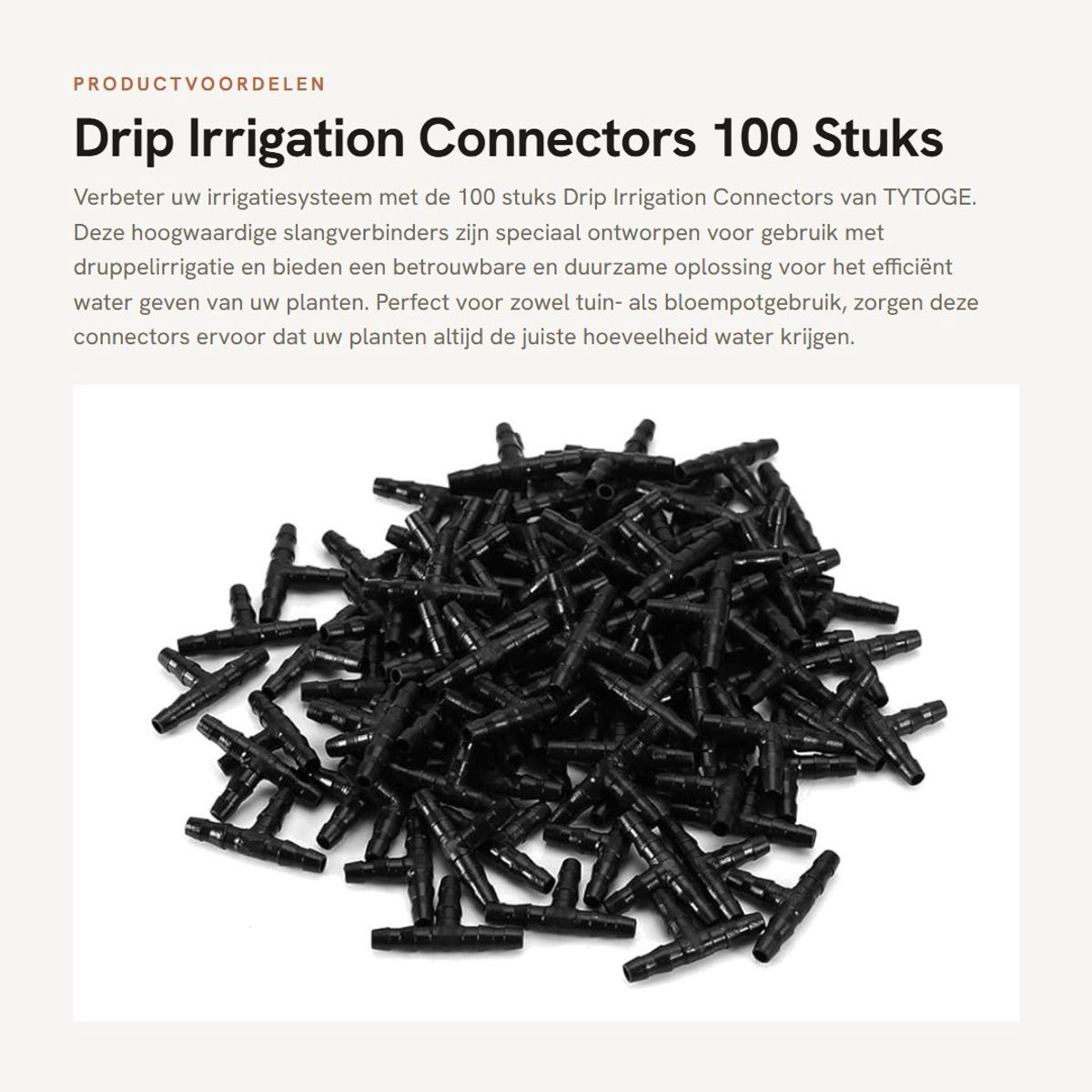 Dailygoods- Drip Irrigation Connector - 100 Stuks - Slangverbinder - Waterdicht - Duurzaam - Geschikt voor 4mm/7mm Slang - Eenvoudige Installatie - Irrigatieconnector