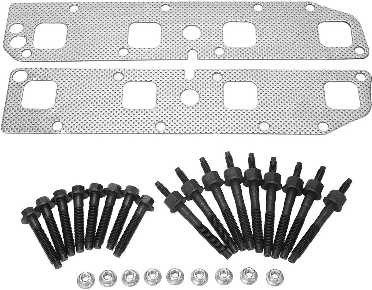 Dailygoods- Uitlaatspruitstuk Boutenset Vervanging - Aluminium/Roestvrij Staal - Compatibel met 1500/2500/3500 - OE-nummers 53013943AA - Premium Kwaliteit - Voor 300 V8 5.7L 2005-2008 - Uitlaatspruitstukpakking