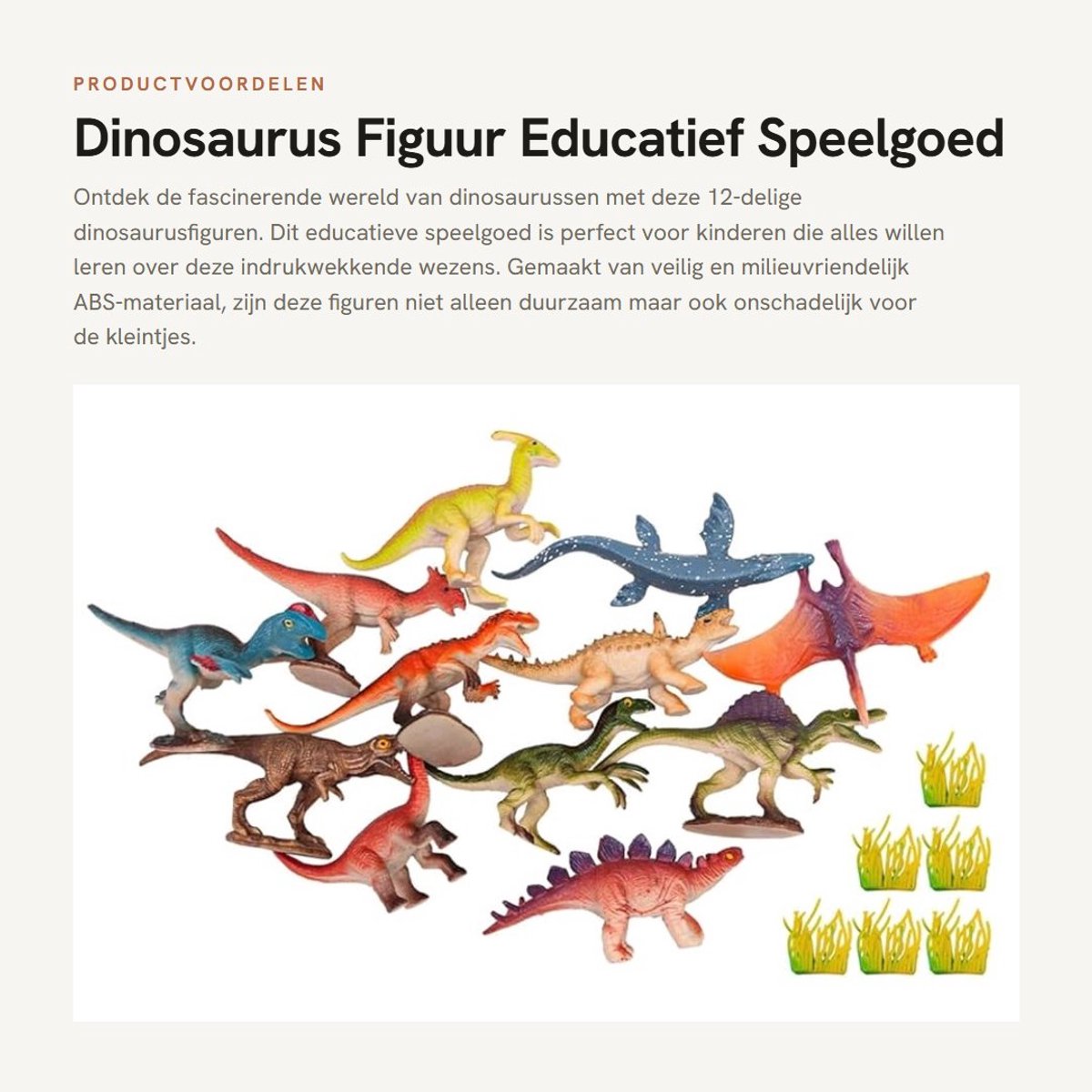 Dailygoods- Dinosaurus Figuur Set van 12 - Realistische Dinosaurus Figuren - Educatief Speelgoed - Veilig ABS Materiaal - Duurzaam en Sterk - Uitbreiding van Woordenschat