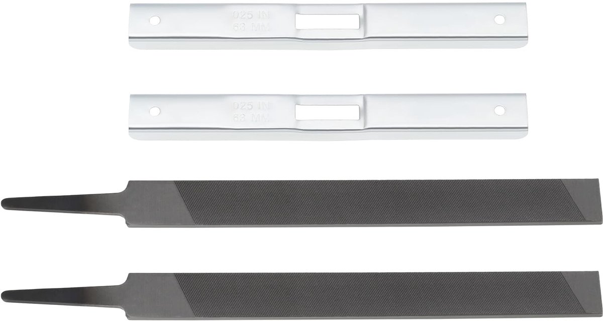 Dailygoods- Kettingzaag Slijper - 2 Sets Gereedschap - Platte Vijl/Kettingzaagslijper - Dieptemeter - Koolstofstaal - Efficiënt Slijpen - Slijpgereedschap