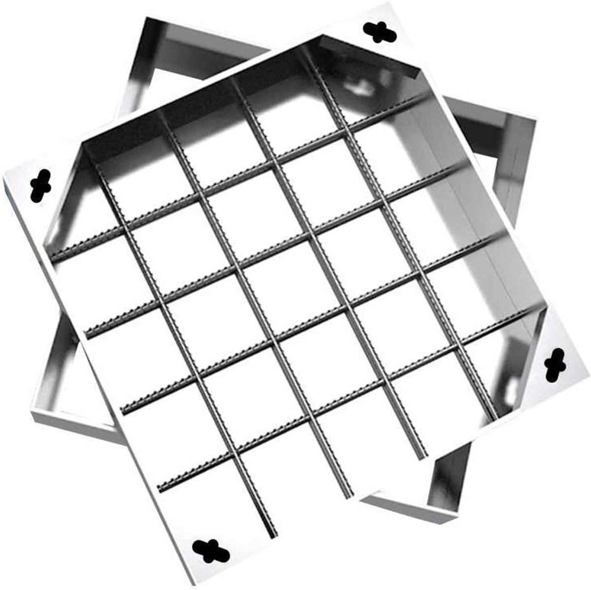Afdekplaat RVS - Inbouw Putdeksel - Afvoer Toegang - Verzonken Ontwerp - Tot 3 Ton - Zilver