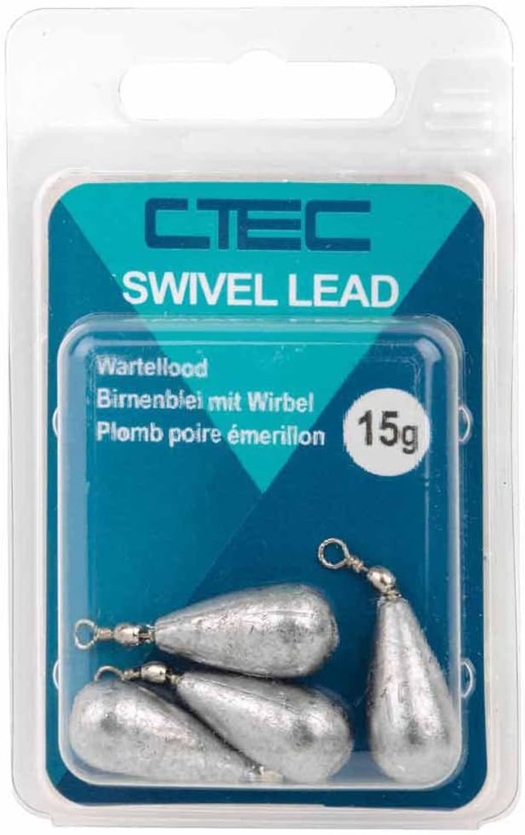 Lood Zinker - Vislood Peer - Vissen - Met Draai - 7 gram - Naturel