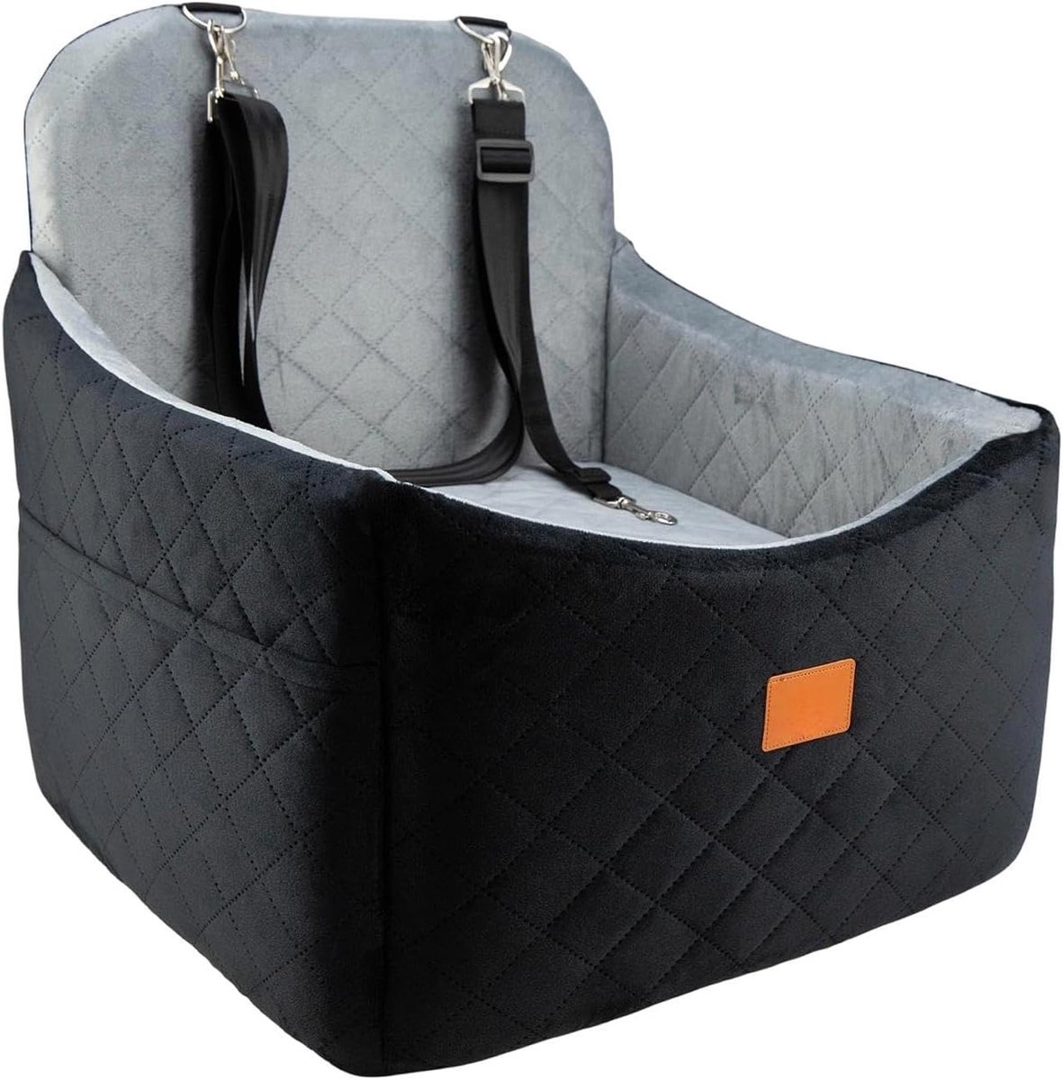 Huisdier Autostoel - Reisbed Hond - Veilig Reizen - Memory Foam Kussen - 47x47x45cm - Zwart