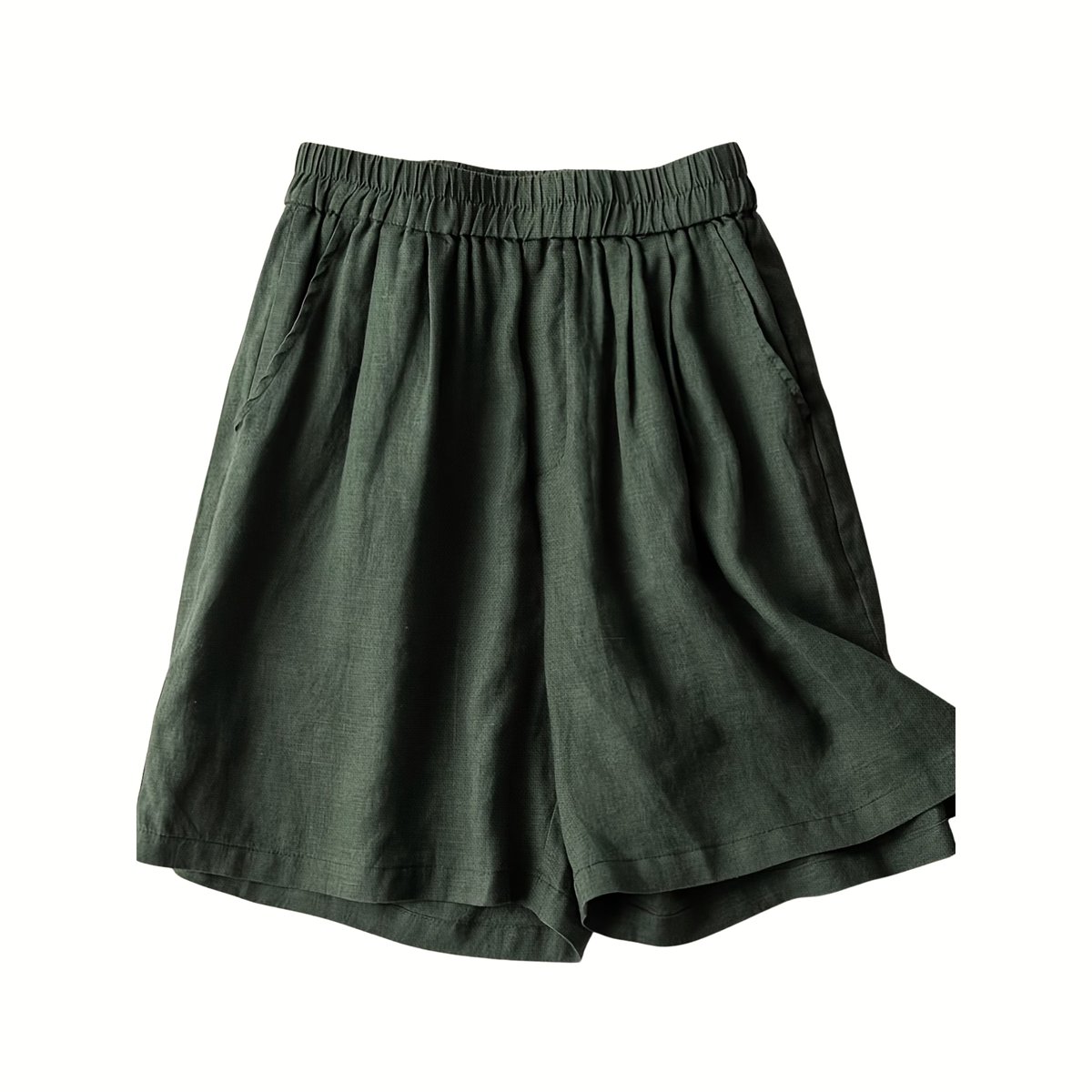 Currero Korte Linnen Broek Dames Zomerbroek Volwassenen Korte Broek Shorts Strandbroek Zomer Ibiza Stijl Groen
