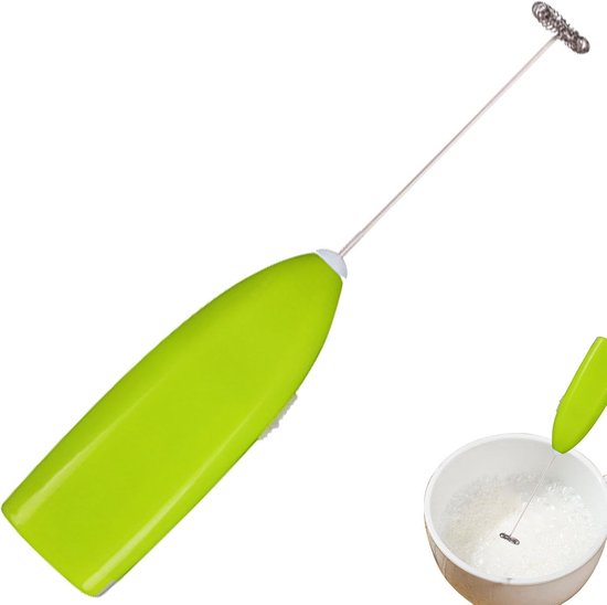 Handmixer - Drankgarde Koffieopschuimer - Snel Mixen Schuim Maken - Compact Draagbaar Design - 19.8cm Lengte - Groen — afbeelding 4