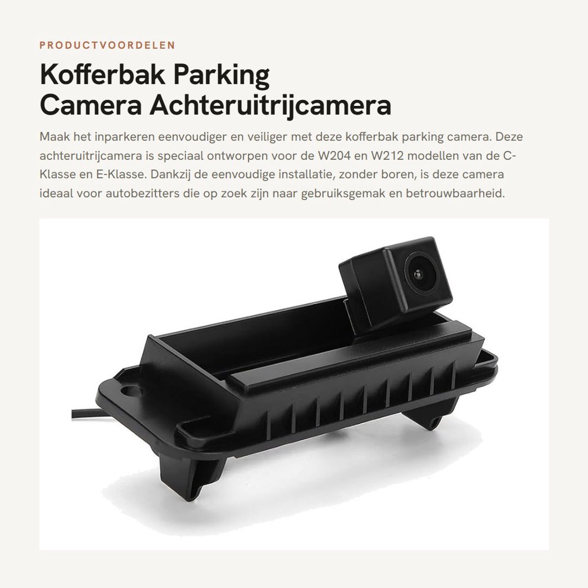 Dailygoods- Achteruitrijcamera Hoogwaardige ABS - Camera met Kofferbak - Waterdicht - Hoge Gevoeligheid - Brede Kijkhoek - Duidelijk Beeld