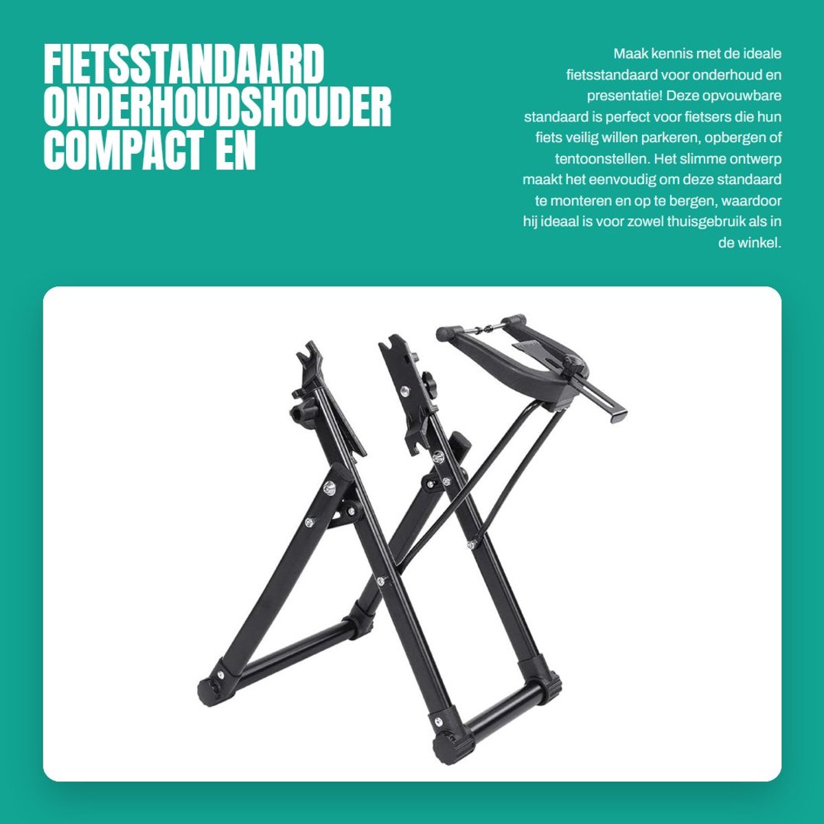 Dailygoods- Fietsstandaard Opvouwbaar - Fiets Montagestandaard - Onderhoudshouder - Fietsendrager - Aluminium Frame - Compact Ontwerp - Fietssteun