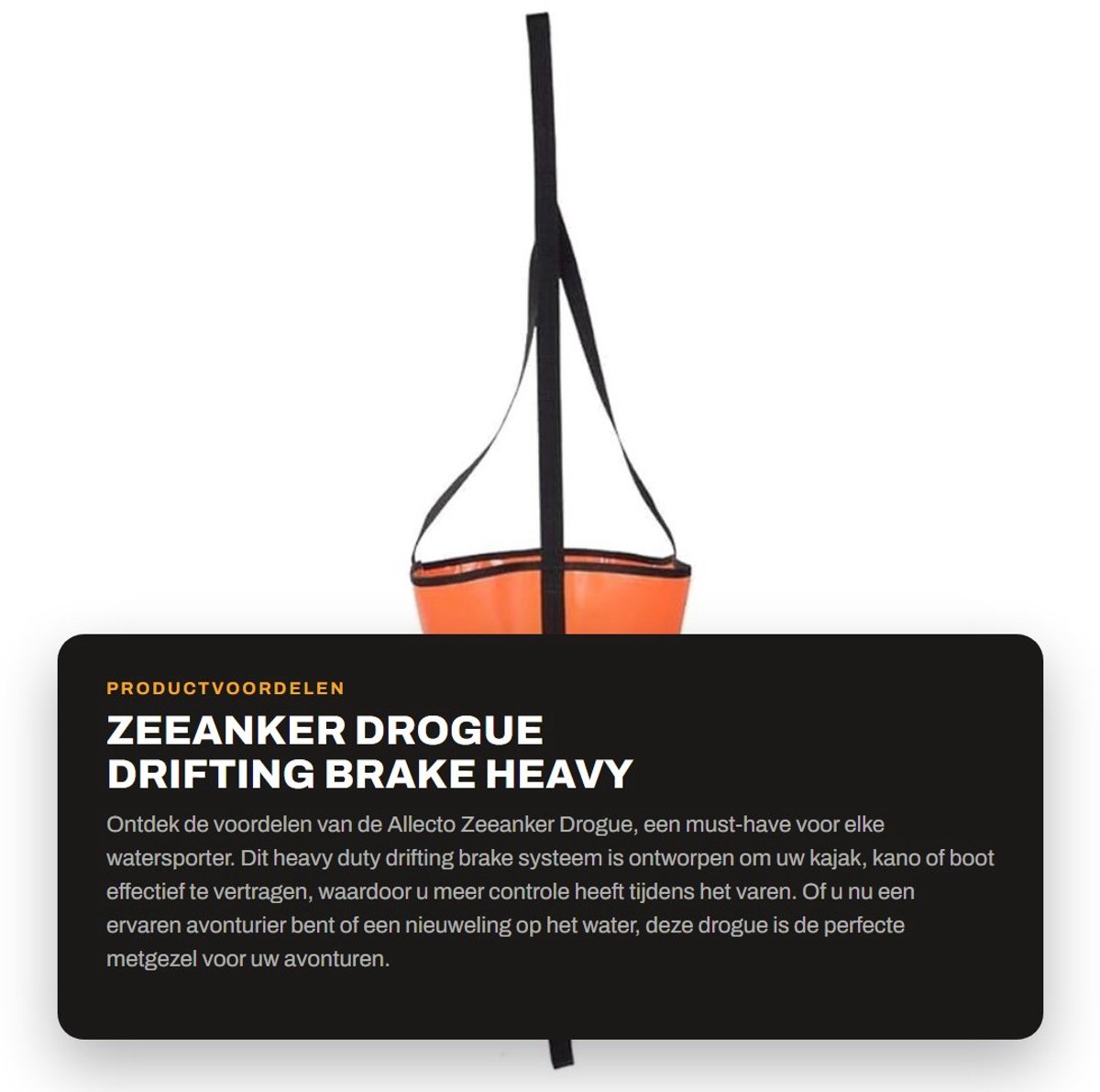 Dailygoods- Zeeanker Heavy Duty - PVC Drijfanker - Drifting Brake - Boot/ kajak - Slijtvast/ corrosiebestendig - Stabiliteit voor langdurig gebruik
