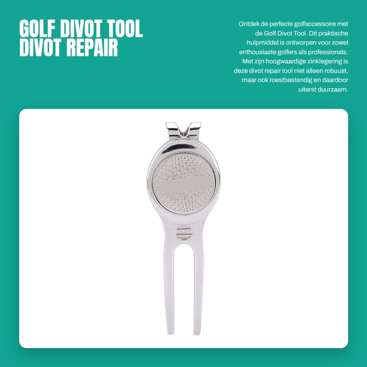 Dailygoods- Golf Divot Tool - Duurzaam Zinklegering - Magnetische Balmarker - Lichtgewicht - Draagbaar - 65 x 28,5 x 9 mm - Golfgereedschap