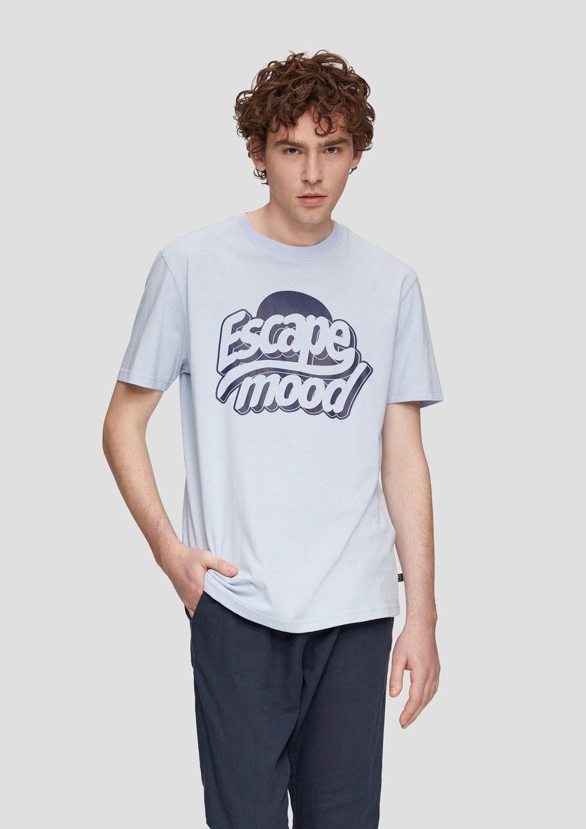 Qs Men-T-shirt--53D0 BLUE-Maat XL